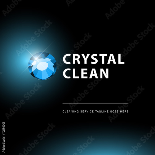 Vector logo for cleaning company. Flat cleaning service insignia. Simple cleaning logo icon isolated on white background.