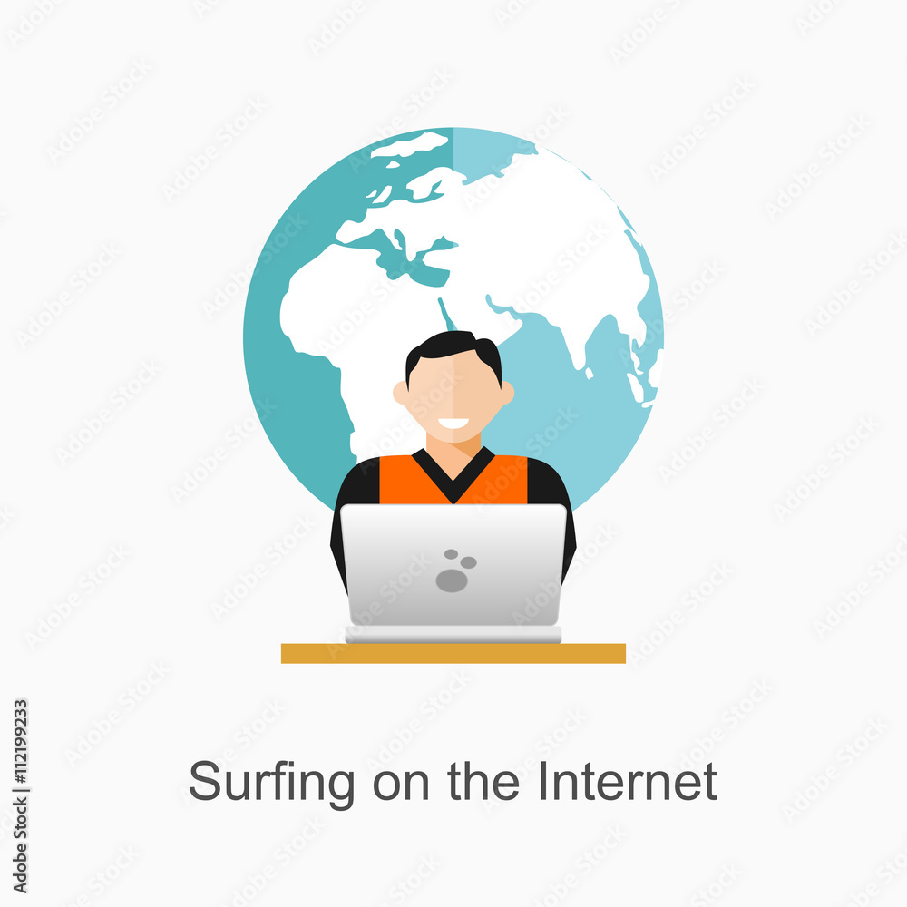 Surfing on the internet concept. flat desgin
Surfing on the internet concept. flat desgin