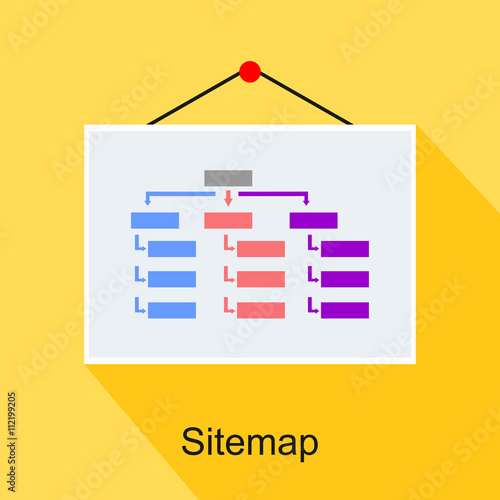 Sitemap, diagram, or structure concept illustration. flat design. 