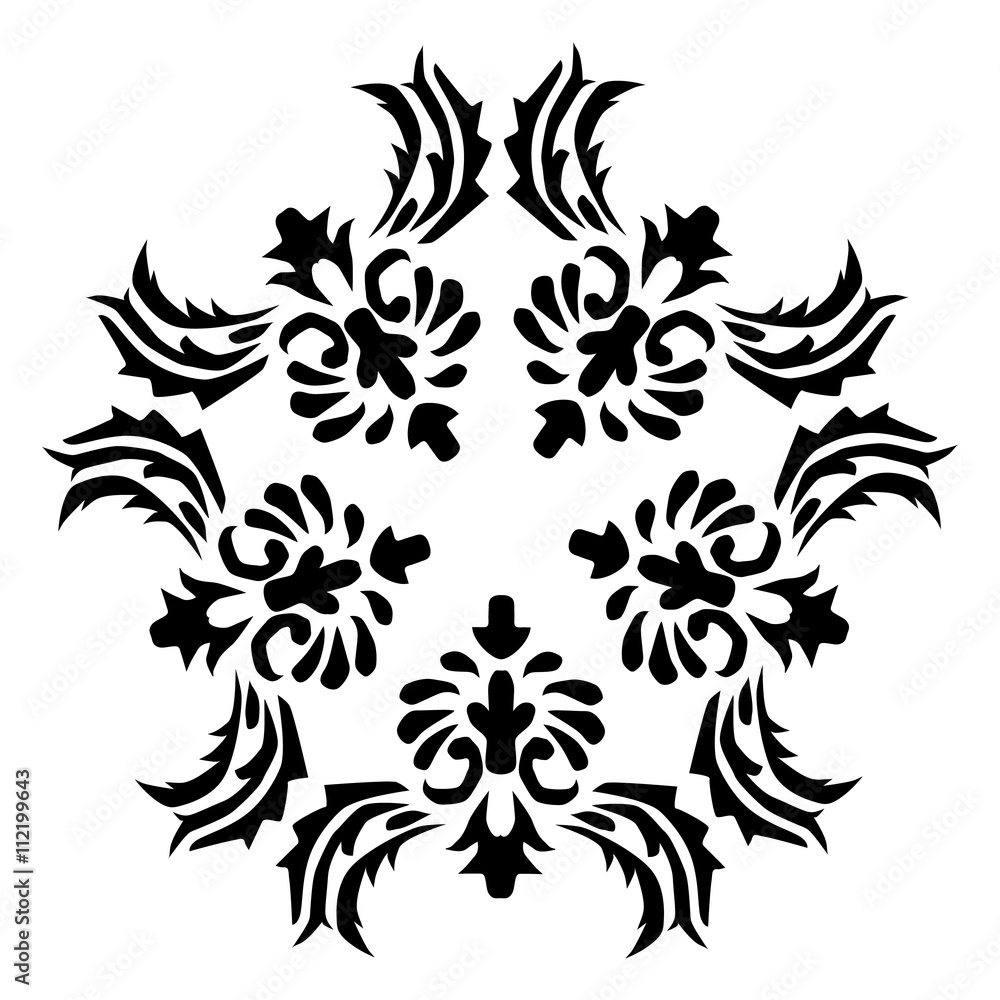 Black flower pattern tattoo Black flower pattern tattoo