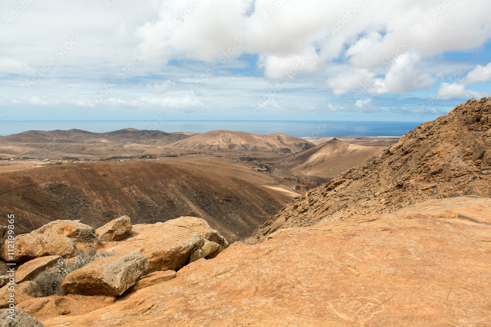 Beautiful volcanic mountains on  Fuerteventura. Canary Islands. Fuerteventura. Canary Islands