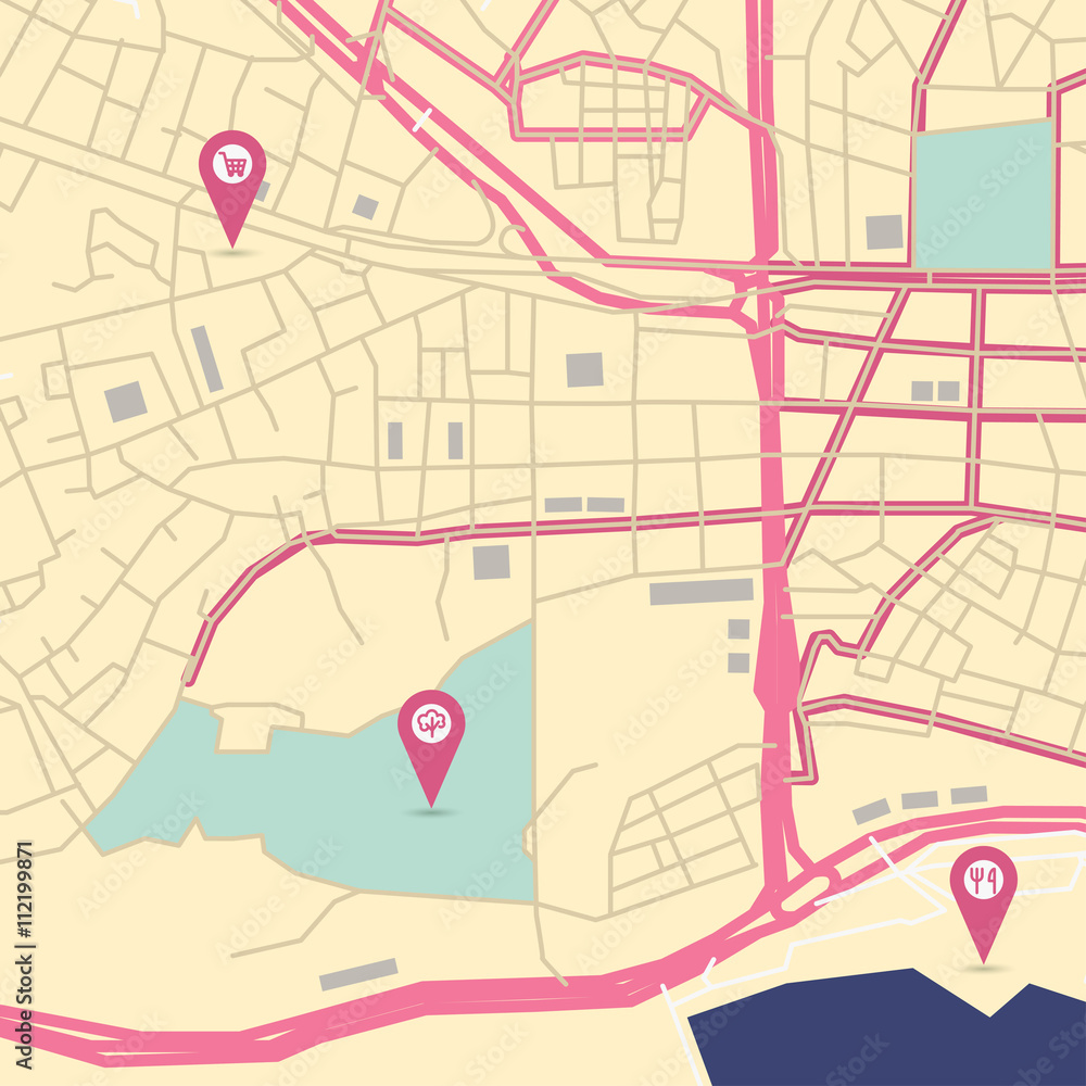 Obraz premium Vector city map