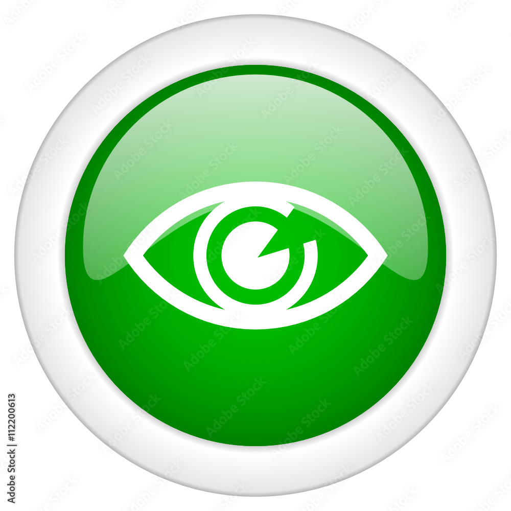 Green vector green glossy eye icon Green vector green glossy eye icon