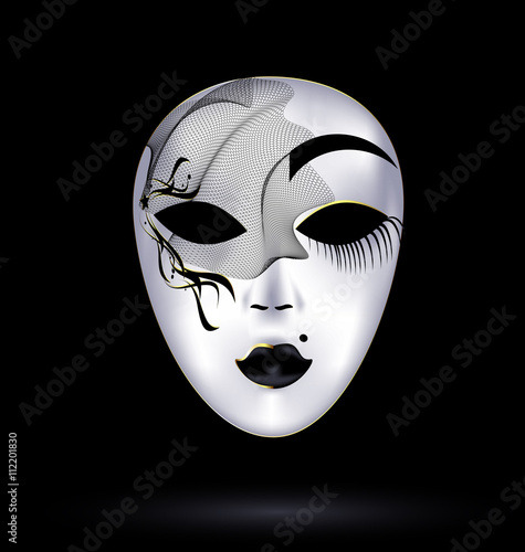 black-white mask with veil
