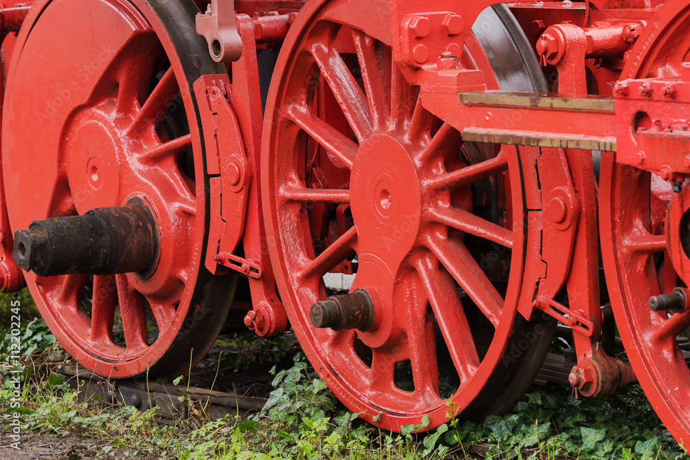 Red wheels a refurbished locomotive