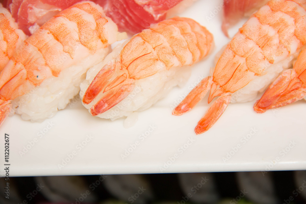 Fresh sushi on a plate Fresh sushi on a plate