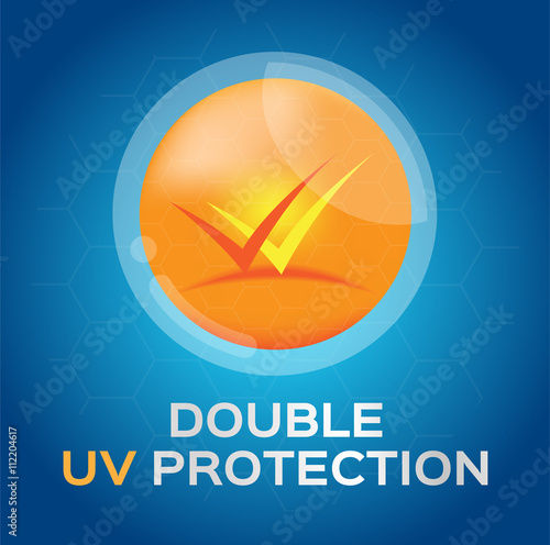 double uv protection. logo and icon vector , uv orange set