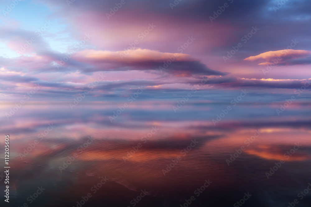 clouds with water reflections