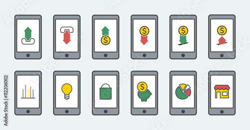 phone color icon,flat design
