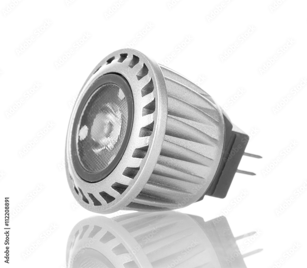 LED energy saving lamp closeup isolated on white. LED energy saving lamp closeup isolated on white.