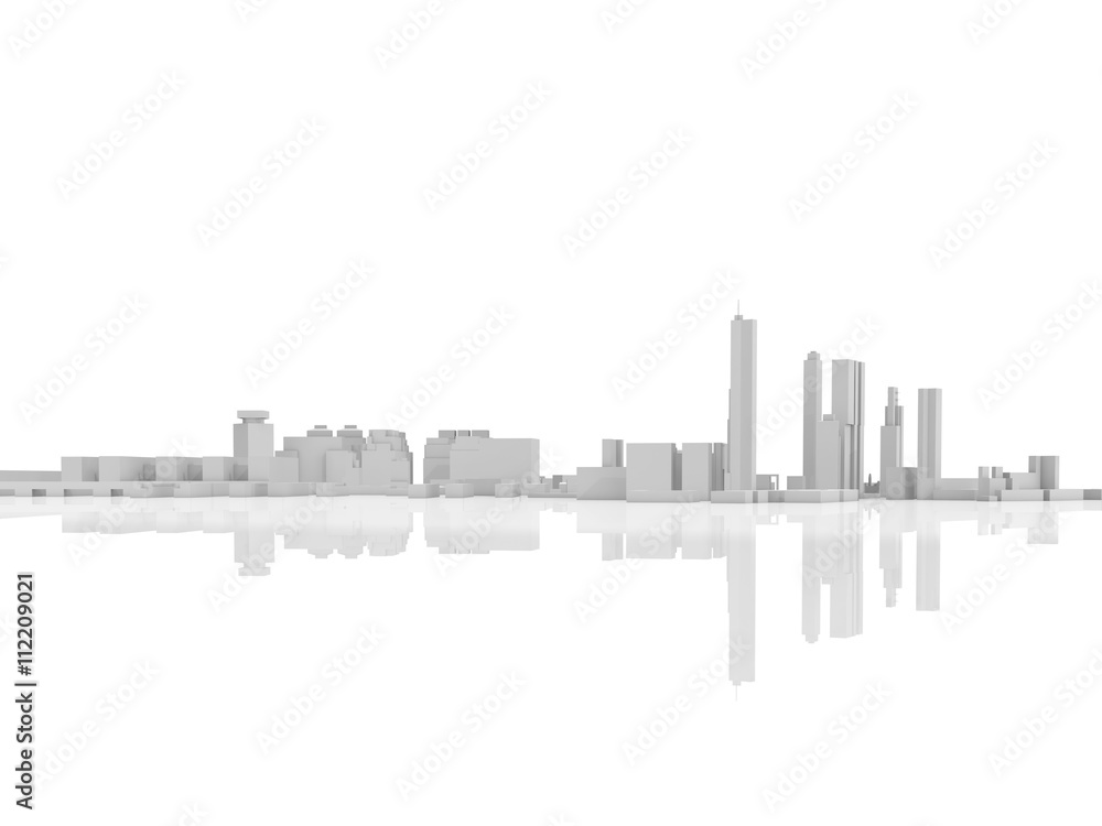 Abstract contemporary skyline, 3d illustration