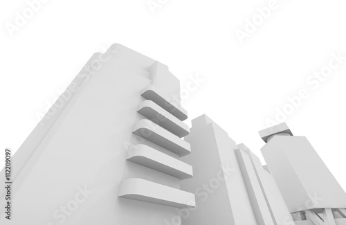 Cityscape isolated over white background  3d