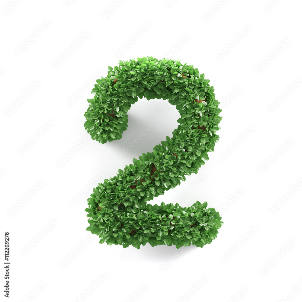 Green leaves 2 two ecology digits alphabet font Green leaves 2 two ecology digits alphabet font