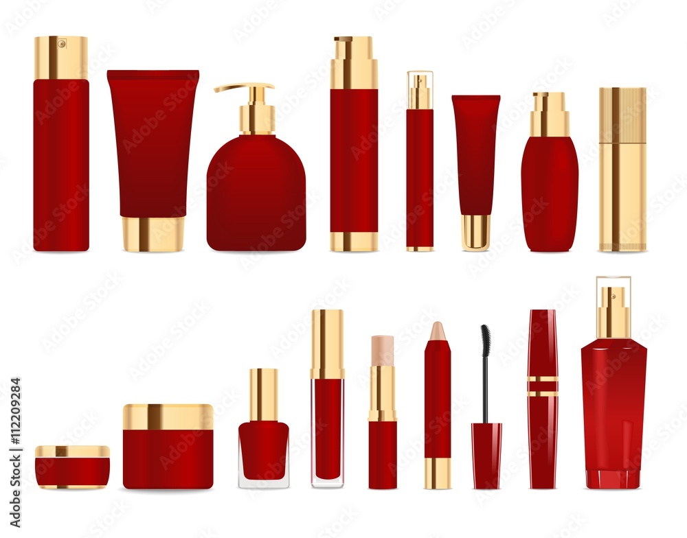 Obraz premium Dark red and gold tubes.