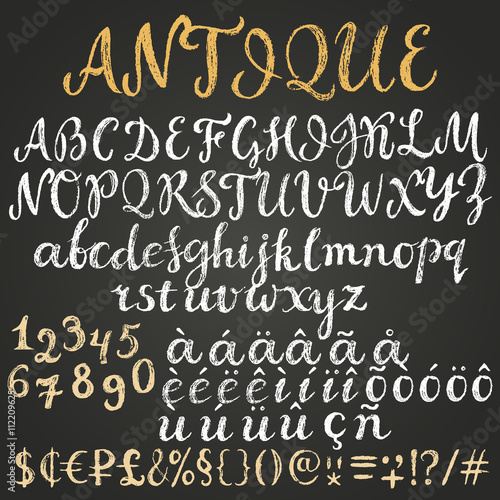 Chalk script latin alphabet