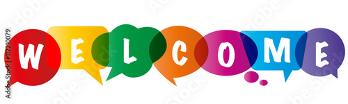 WELCOME - bunte Sprechblasen
