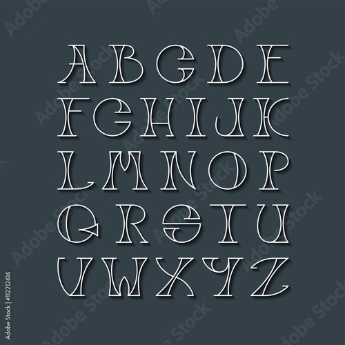 Latin elegant thin line typescript.