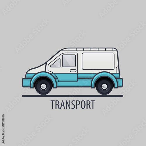 White delivery icon. Flat style. Vector illustration