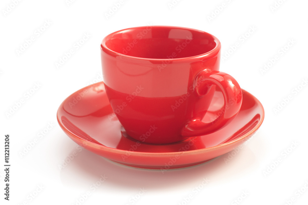 cup and saucer on white background
