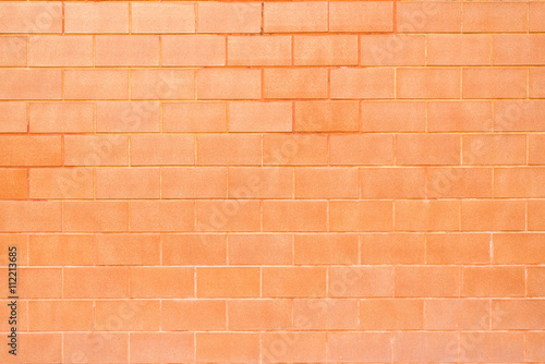 Close up new orange brick wall for background