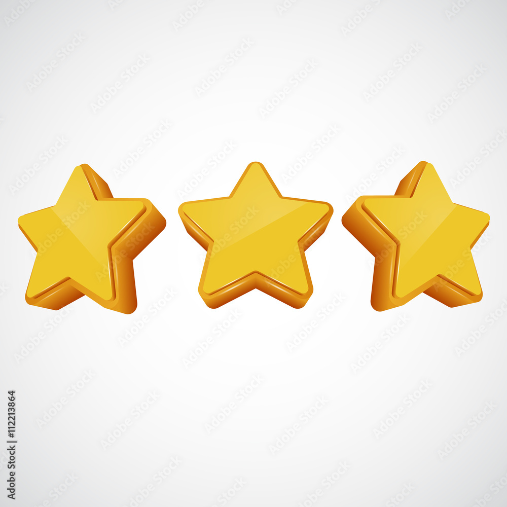Golden star in different angles Golden star in different angles