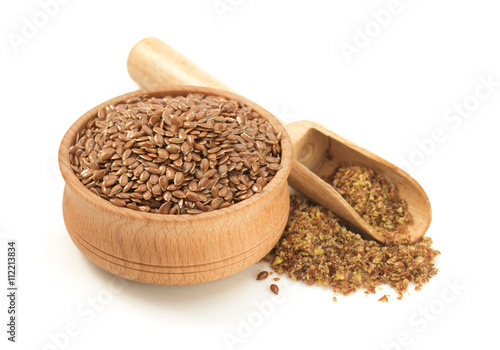 flax seeds isolated on white photo