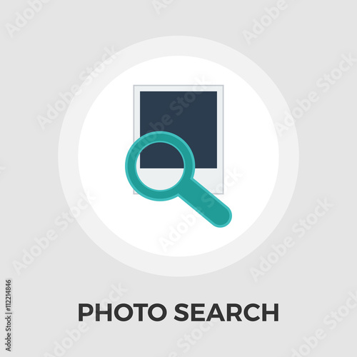 Photo search flat icon