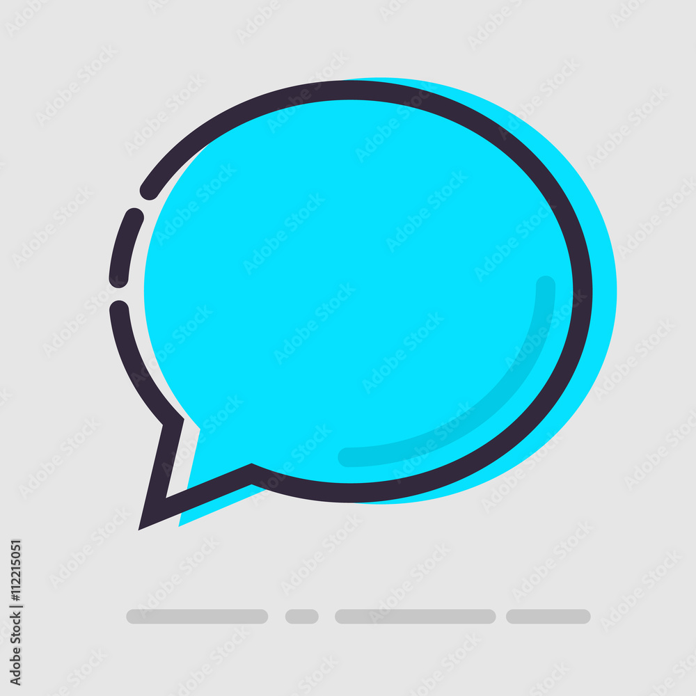 Abstract flat blue chat icon Abstract flat blue chat icon