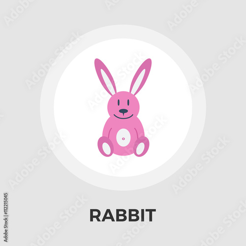 Rabbit toy vector flat icon