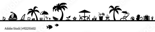 Silhouette Strand und Meer
