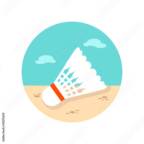 Shuttlecock badminton sport icon. Summer. Vacation
