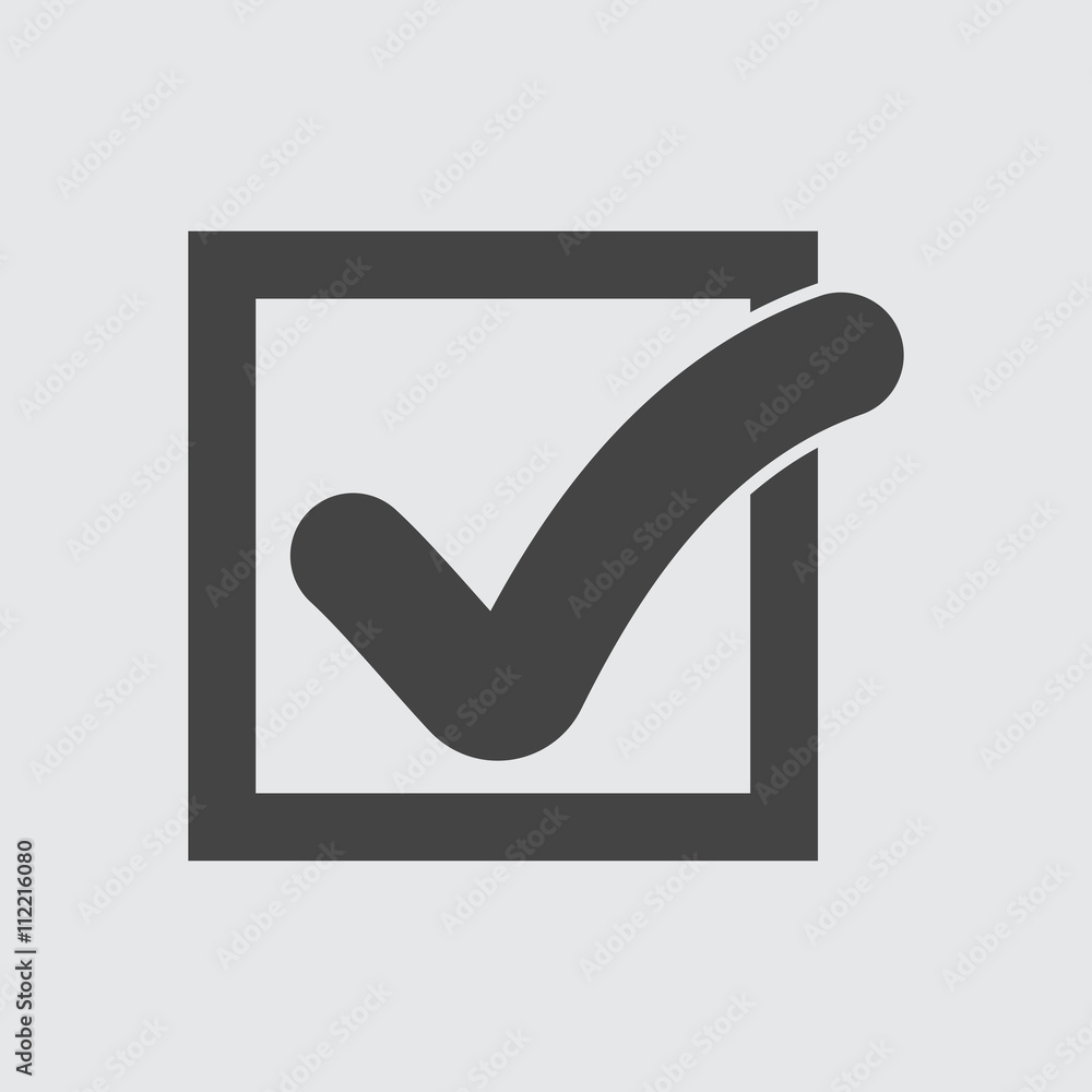 Check mark button in square. Icon vector flat Check mark button in square. Icon vector flat