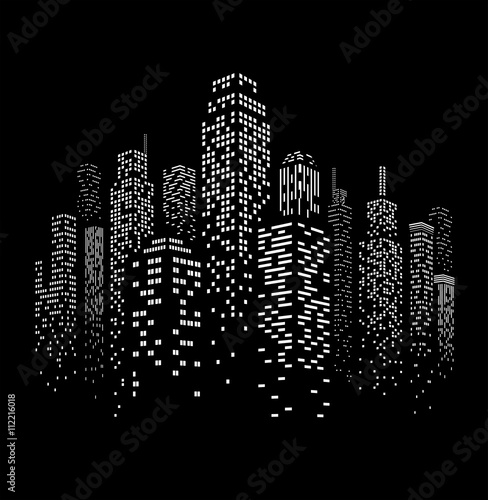 Vector Urban Cityscape Silhouette Illustration photo