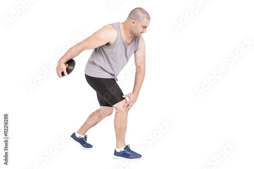 Athlete discus throwing