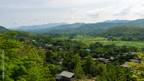 top view of country village in chiang mai, Thailand