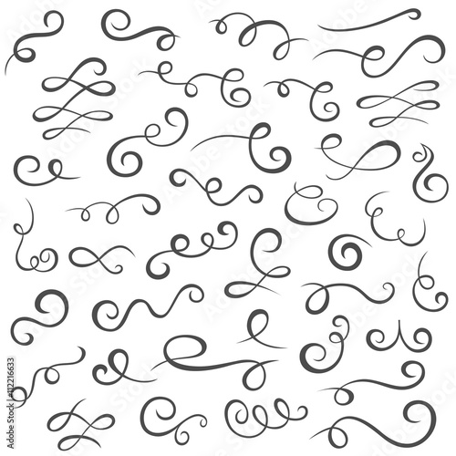 ornaments design, hand drawn elements decorations, invitations wedding cards, vector illustration, collection set