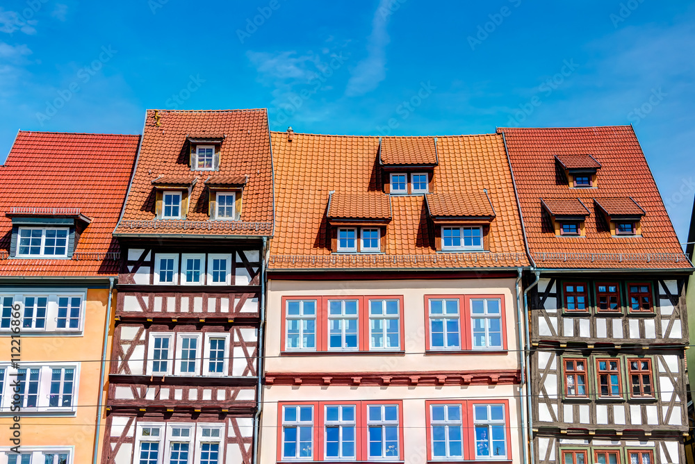 Fachwerkhäuser in der historischen Altstadt von Erfurt