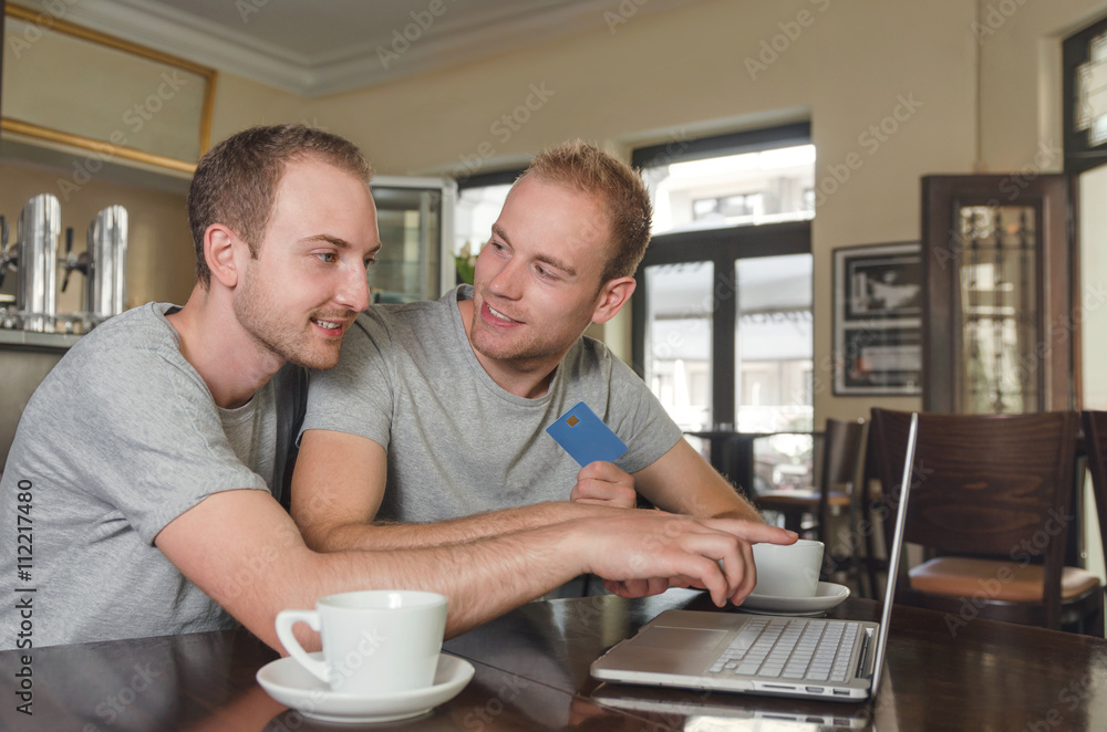 Gay couple choose same thing for online banking Gay couple choose same thing for online banking