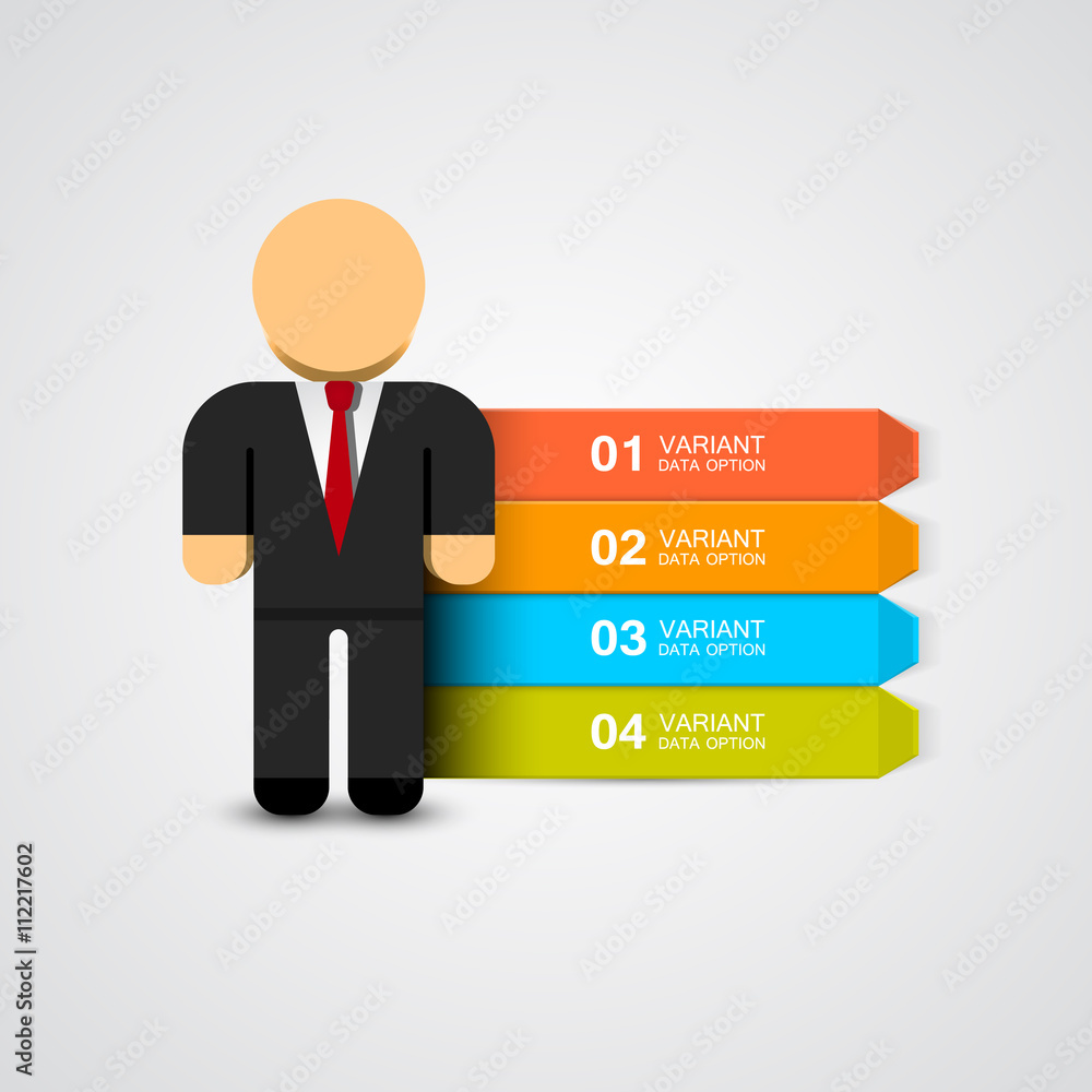 Business man infographics with options. Vector illustration Business man infographics with options. Vector illustration