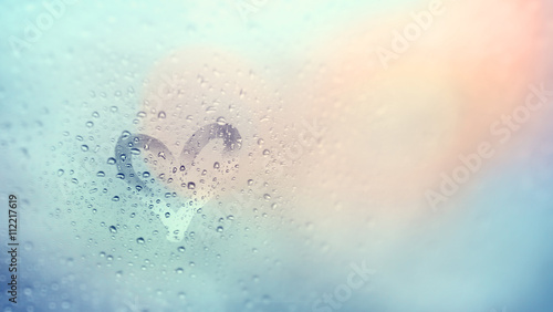 " Love rain and bokeh light" ,view through the windshield of str