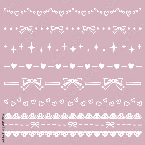 ガーリー 装飾ライン 手書き  / vector eps 10