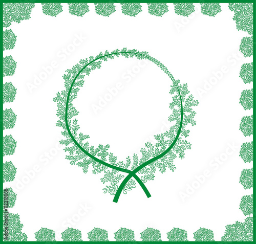 Green frame with leaves, spring time. In EPS 8 format.