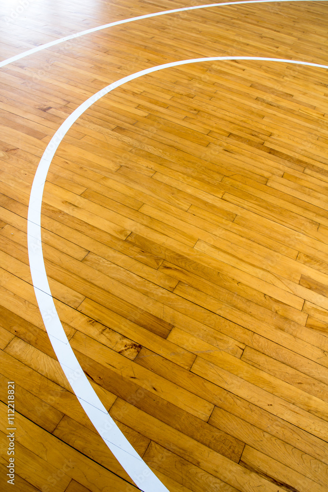 Fototapeta premium wooden floor basketball court