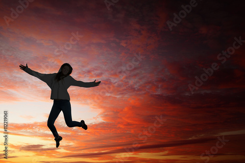 Dancer girl in jump