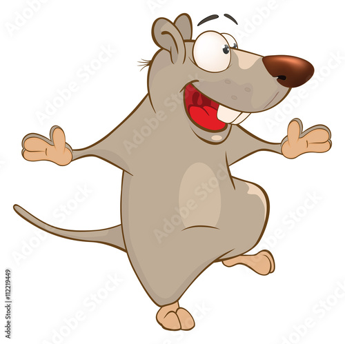 Illustration of a Cute Rat. Cartoon Character
