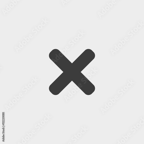 Cross Icon in a flat design in black color. Vector illustration eps10