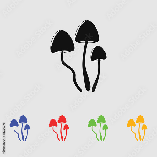 Psilocybin mushrooms simple vector icon