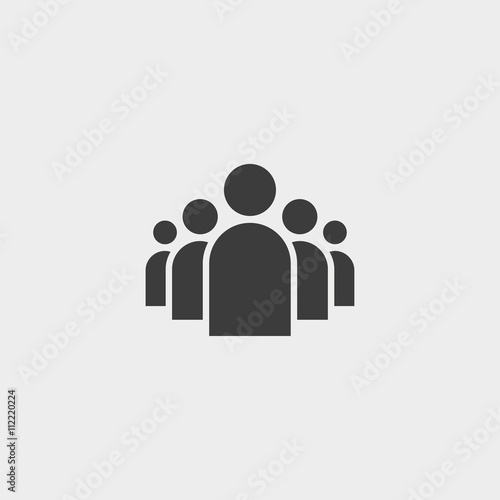 people icon in a flat design in black color. Vector illustration eps10