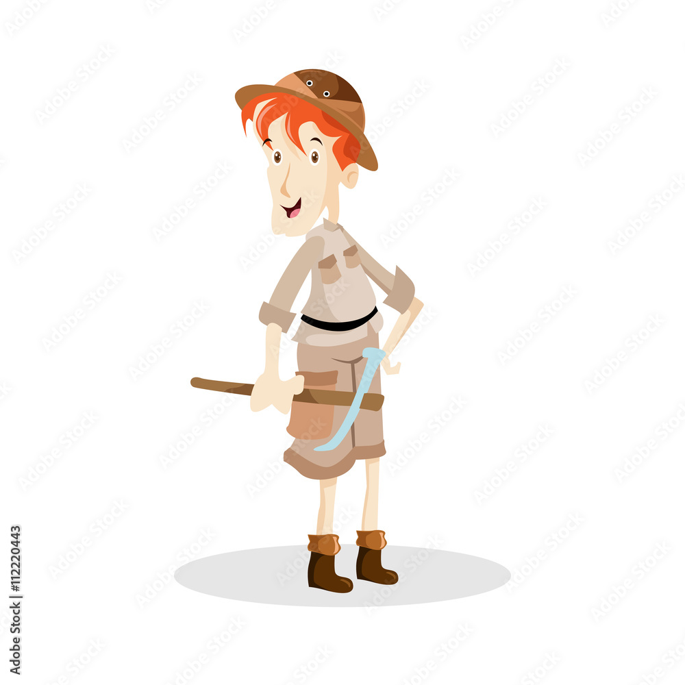  Archaeologist vector illustration