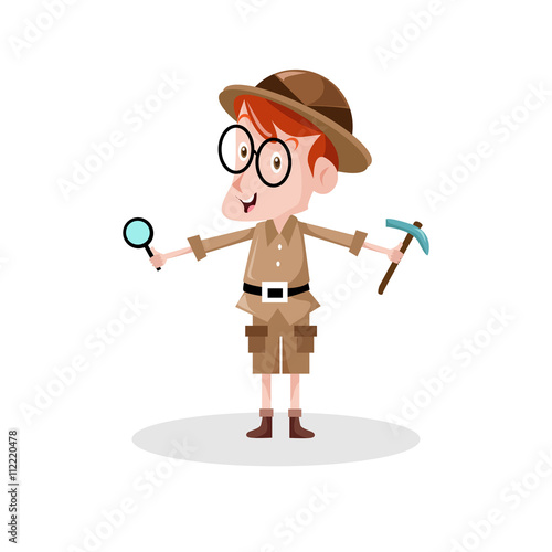  Archaeologist vector illustration
